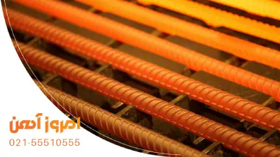 میلگرد‌های سرخ بسیار داغ بعد از پروسه تولید