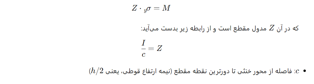 فرمول تحمل بار خمشی قوطی