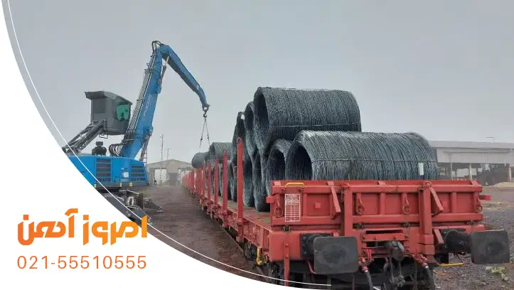 بارگیری کلاف مفتول با جرثقیل